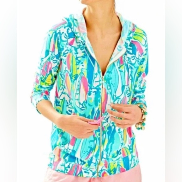 Lilly Pulitzer Tops - Lilly Pulitzer Swing Mooring Hoodie Multi Beach and Bae Sz XL